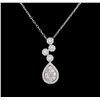 Image 1 : 1.11ctw Diamond Pendant With Chain - 14KT White Gold