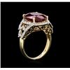 Image 3 : 9.94ct Ruby and Diamond Ring - 14KT Yellow Gold