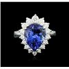 Image 1 : 14KT White Gold 5.43ct Tanzanite and Diamond Ring