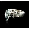 Image 2 : Platinum 2.07ct Aquamarine and Diamond Ring