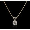 Image 1 : 14KT Yellow Gold 0.33ct Diamond Pendant With Chain