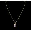 Image 2 : 14KT Yellow Gold 2.85ct Tanzanite and Diamond Pendant