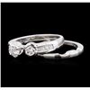 Image 3 : 0.93ctw Diamond Ring and Guard - Platinum