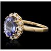 Image 1 : 14KT Yellow Gold 2.92ct Tanzanite and Diamond Ring