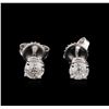 Image 1 : 1.07ctw Diamond Solitaire Earrings - 14KT White Gold