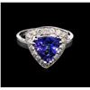 Image 2 : 1.89ct Tanzanite and Diamond Ring - 14KT White Gold