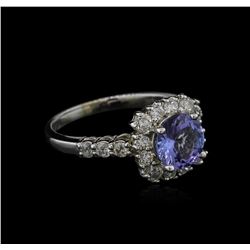 1.15ct Tanzanite and Diamond Ring - 14KT White Gold