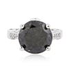 Image 2 : 14KT White Gold 7.18ctw Black Diamond Ring