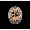 Image 2 : 9.97ct Morganite and Diamond Ring - 14KT Rose Gold