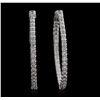 Image 1 : 14KT White Gold 2.34ctw Diamond Hoop Earrings