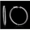 Image 2 : 14KT White Gold 2.34ctw Diamond Hoop Earrings