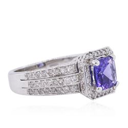 14KT White Gold 1.33ct Tanzanite and Diamond Ring