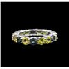 Image 2 : 5.50ctw Multi Color Sapphire Ring - 14KT White Gold