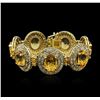 Image 1 : 14KT Yellow Gold 41.72ctw Citrine and Diamond Bracelet