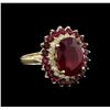 Image 1 : 9.11ctw Ruby and Diamond Ring - 14KT Yellow Gold
