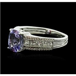 14KT White Gold 1.15ct Tanzanite and Diamond Ring