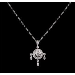 0.91ctw Diamond Pendant With Chain - 18KT White Gold