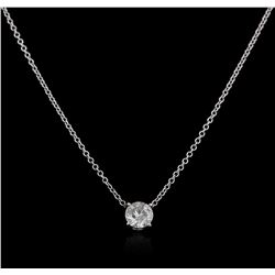 14KT White Gold 0.50ct Diamond Solitaire Pendant With Chain