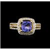 Image 2 : 18KT Yellow Gold 1.71ct Tanzanite and Diamond Ring