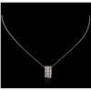 Image 2 : 18KT White Gold 0.75ctw Diamond Pendant With Chain
