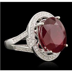 14KT White Gold 14.49ct Ruby and Diamond Ring