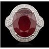 Image 2 : 14KT White Gold 14.49ct Ruby and Diamond Ring