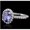 Image 1 : 14KT White Gold 1.59ct Tanzanite and Diamond Ring
