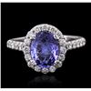 Image 2 : 14KT White Gold 1.59ct Tanzanite and Diamond Ring