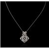 Image 2 : 14KT White Gold 1.05ctw Diamond Pendant With Chain