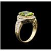 Image 3 : 4.23ct Peridot and Diamond Ring - 14KT Yellow Gold