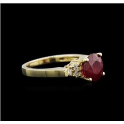 2.08ct Ruby and Diamond Ring - 14KT Yellow Gold