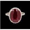 Image 2 : 7.97ct Ruby and Diamond Ring - 14KT Yellow Gold