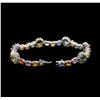 Image 3 : 14KT White Gold 18.15ctw Multicolor Sapphire and Diamond Bracelet