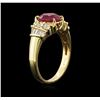 Image 3 : 2.71ct Ruby and Diamond Ring - 18KT Yellow Gold