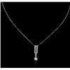 Image 2 : 18KT White Gold 0.73ctw Diamond Pendant With Chain
