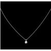 Image 2 : 0.63ct Diamond Pendant With Chain - 14KT White Gold