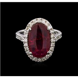 5.25ct Ruby and Diamond Ring - 14KT White Gold