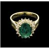 Image 2 : 7.07ct Emerald and Diamond Ring - 14KT Yellow Gold