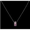 Image 1 : 0.96ctw Sapphire and Diamond Pendant With Chain - 18KT White Gold