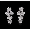 Image 1 : 4.04ctw Diamond Earrings - 18KT White Gold