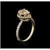 Image 3 : 14KT Yellow Gold 1.29ct Morganite and Diamond Ring