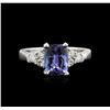 Image 2 : 2.20ct Tanzanite and Diamond Ring - 14KT White Gold