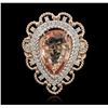 Image 2 : 14KT Two-Tone Gold 3.84ct Morganite and Diamond Ring