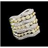 Image 1 : 3.36ctw Fancy Yellow Diamond Ring - 14KT Two-Tone Gold