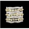 Image 2 : 3.36ctw Fancy Yellow Diamond Ring - 14KT Two-Tone Gold