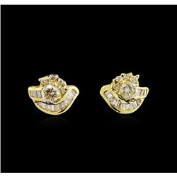 0.78ctw Diamond Earrings - 14KT Yellow Gold