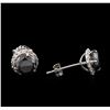 Image 2 : 3.24ctw Fancy Black Diamond Earrings - 14KT White Gold