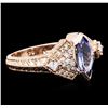 Image 1 : 14KT Rose Gold 1.10ct Tanzanite and Diamond Ring