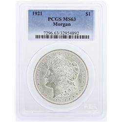 1921 PCGS MS63 Morgan Silver Dollar