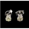 Image 1 : 1.03ctw Diamond Solitaire Earrings - 14KT White Gold